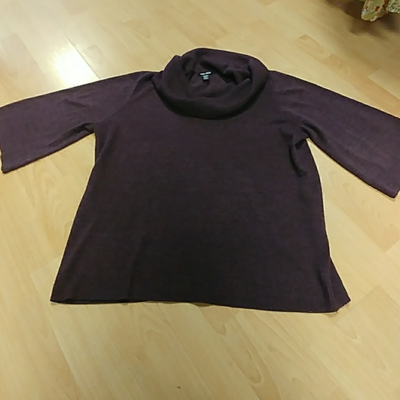 Spring + Mercer Plum Cowl Neck Sweater-1X - Picture 7 of 7